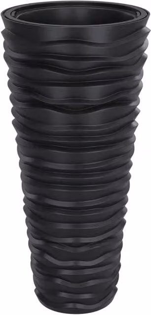 Berkfield Home Planter with Removable Inner Pot in Black and Anthracite with Grooved Look – 1