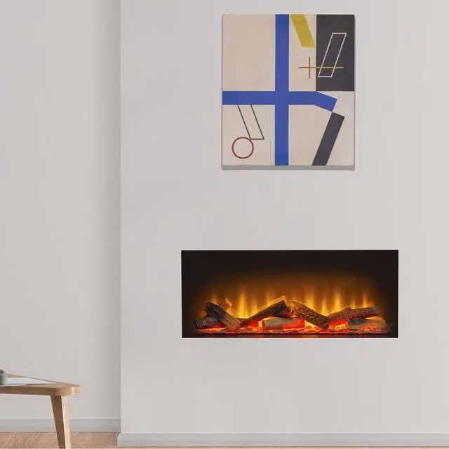 Acantha Aspire 75 Black Fully Inset Recessed Electric Media Wall Fire