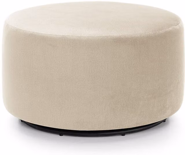 Abakus Direct Chicago Velvet Quilted Swivel Footstool in Beige and Yellow