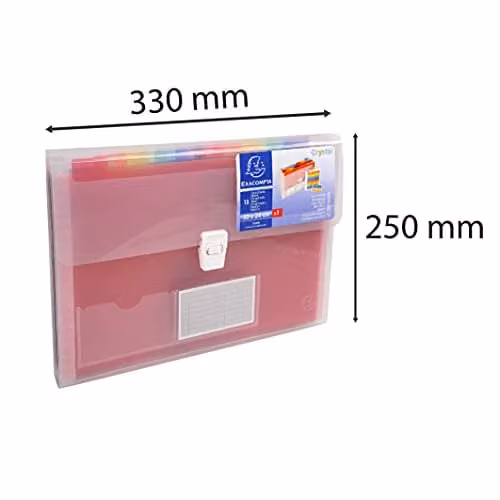 Exacompta Crystal Multipart Expanding Case, White, W: 33 cm, D: 25 cm, 13 Tabbed Sections for A4 Documents – 2