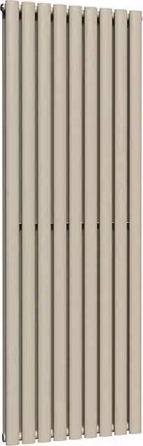 Lux Heat Oval Coloured Vertical Radiator in Moon Dust Grey/Beige, H: 160 cm, W: 54 cm