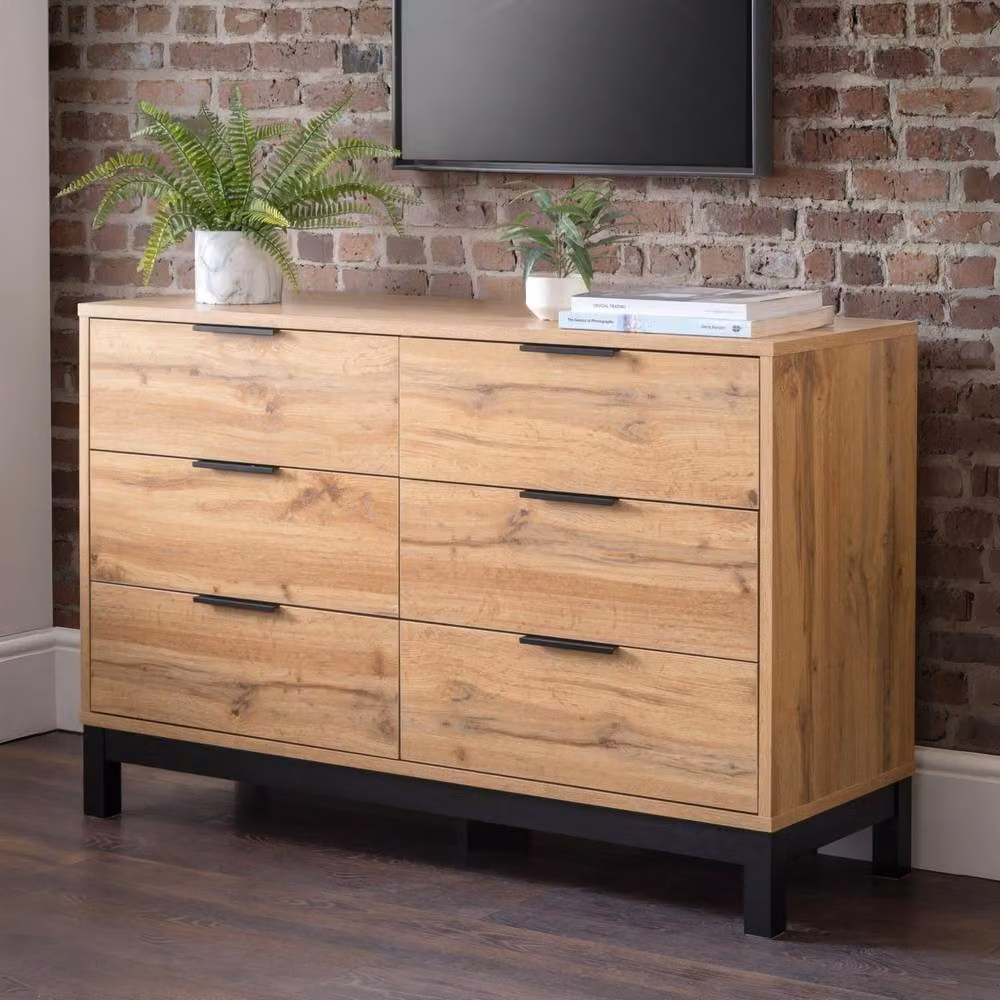 Cheshire Premium Kora 6 Drawer Wide Chest in Brown Oak – 2