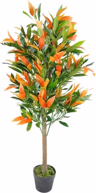 Multicolour Artificial Ficus Tabletop Tree with Plastic Leaves