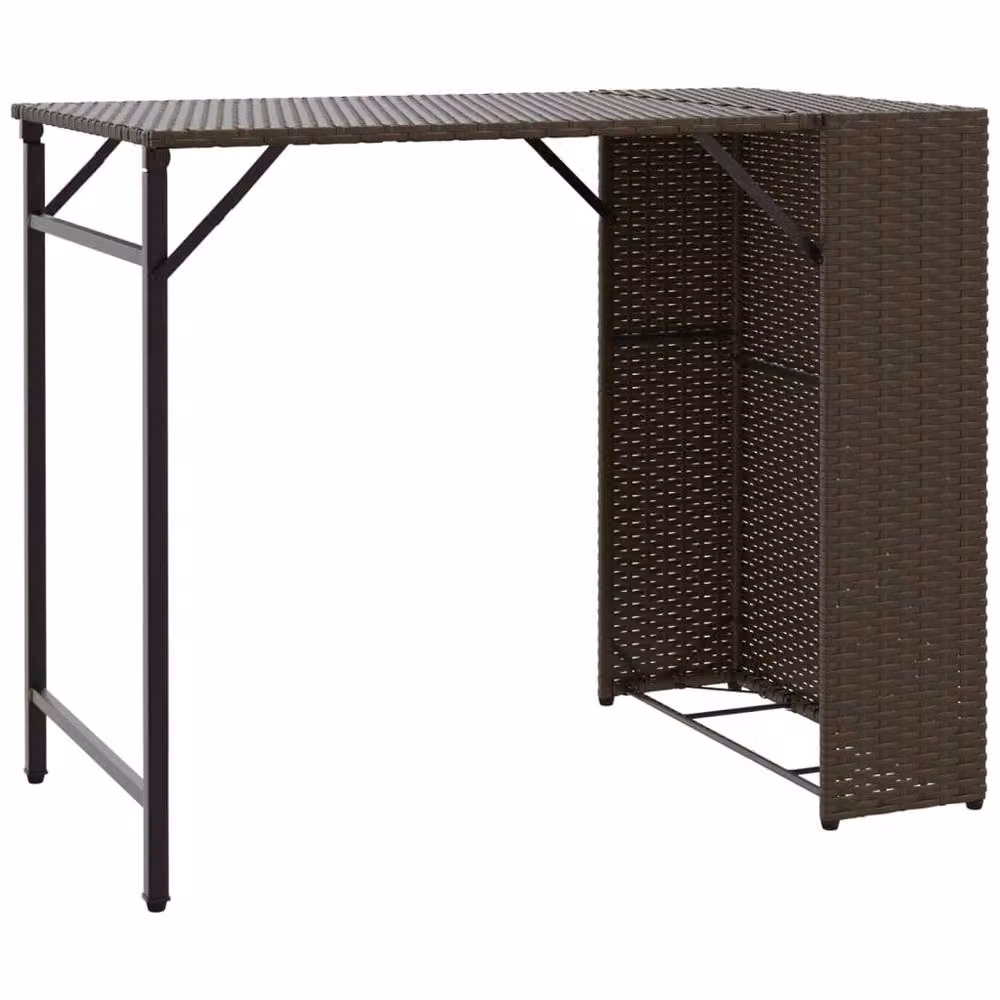 Berkfield Home 5 Piece Brown Poly Rattan Garden Dining Set with Folding Table – 4