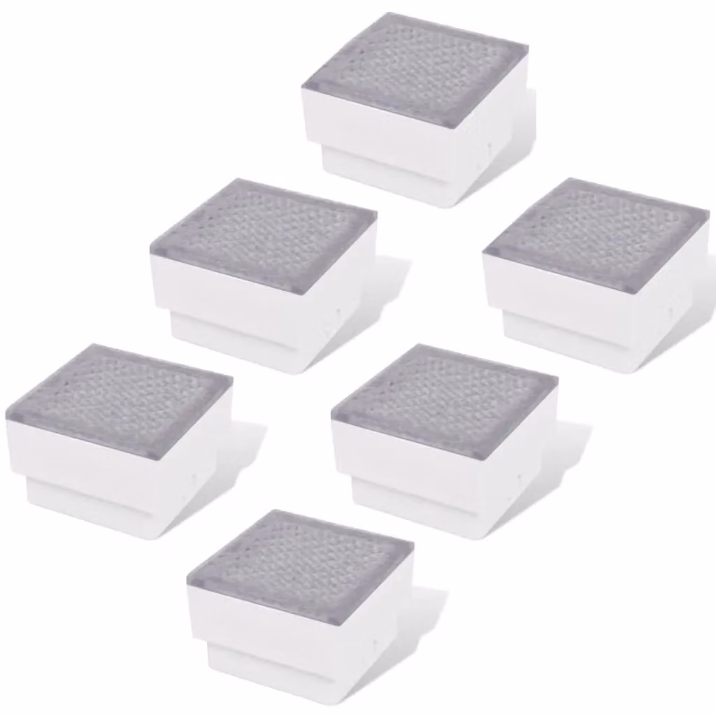Berkfield Home LED Inground Lights, 6 Piece Set, White, W/D/H: 10 x 10 x 6.8 cm – 2