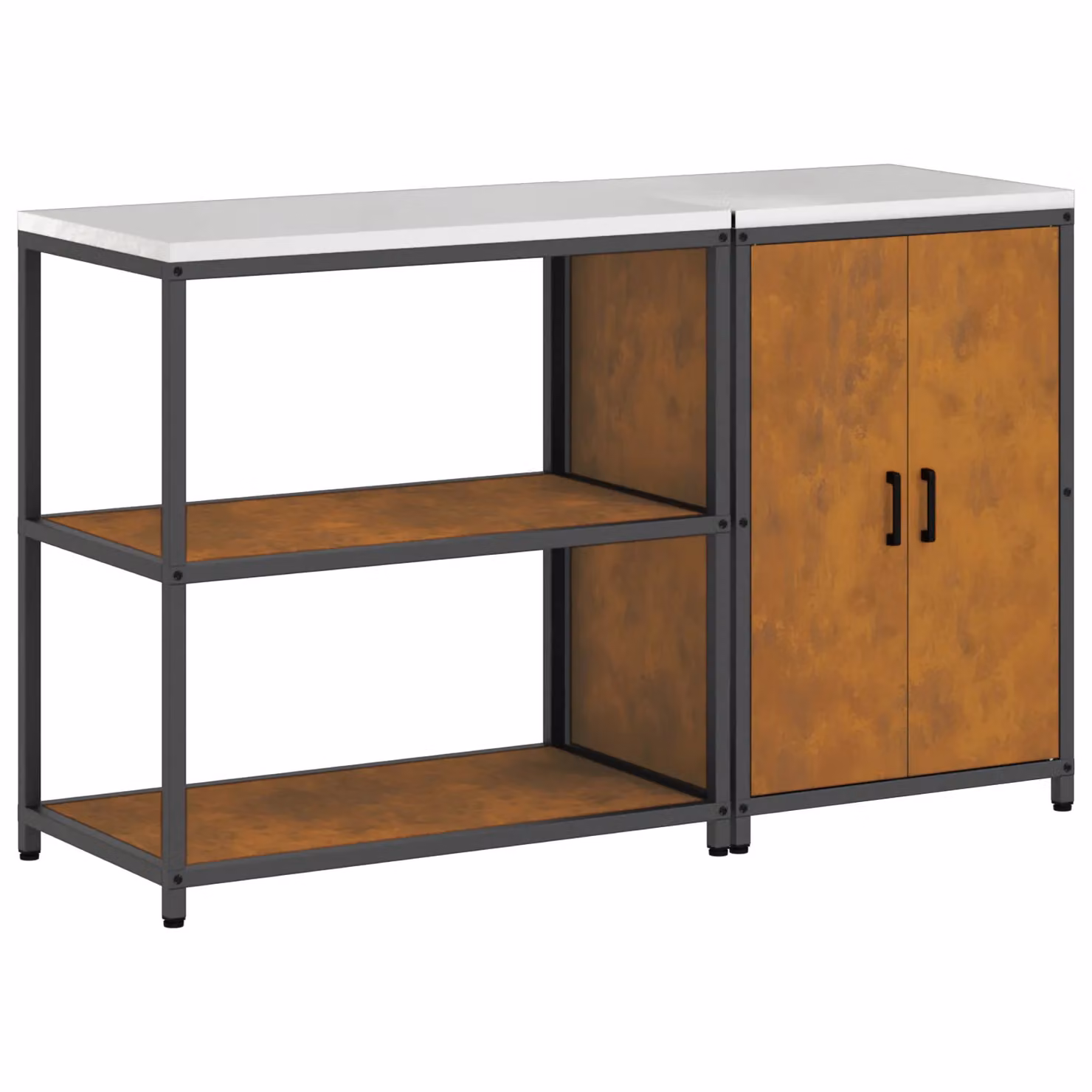 Berkfield Home Modern Metal Kitchen Storage Set in Brown, 2 Pieces, W/D/H: 150 x 50 x 92 cm – 2