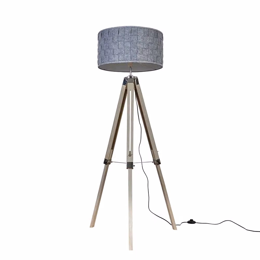 ValueLights Clipper Modern Floor Lamp with Brown Fabric Shade and Chrome Wood Base – 2