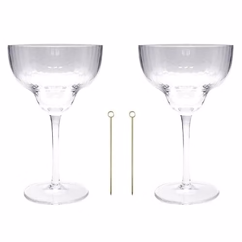 Portico Designs Ltd Art of Hosting Margarita Cocktail Gift Set with Transparent Glassware