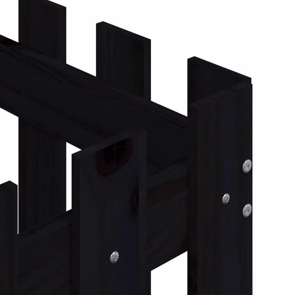 Berkfield Home Garden Planter with Fence Design in Black, Solid Wood and Plastic, W/D/H: 60 x 60 x 60 cm – 5
