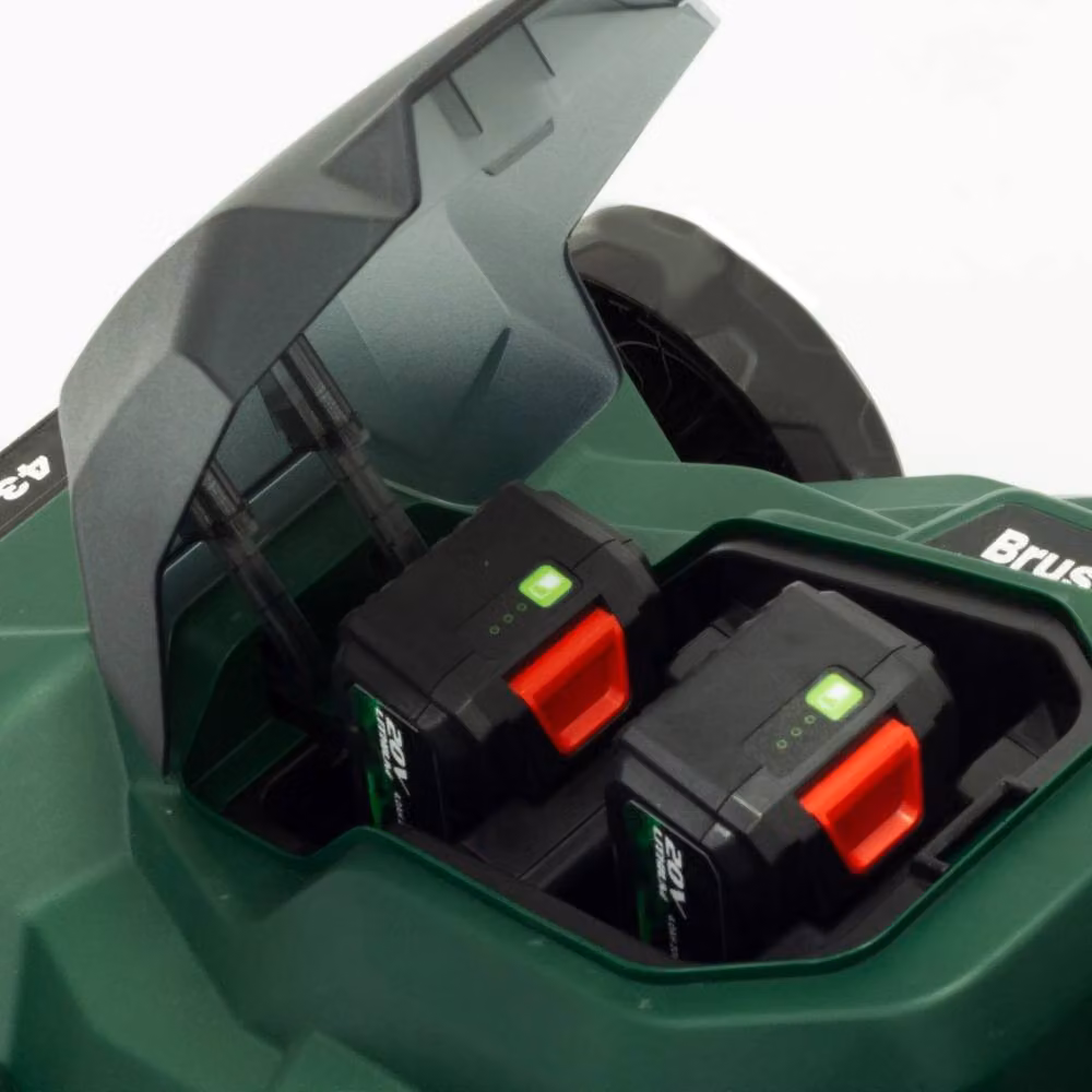 Webb Eco 40V Cordless Rotary Lawnmower in Green with 43cm Cutting Width, 50L Collection Bag and Rechargeable Battery – 9