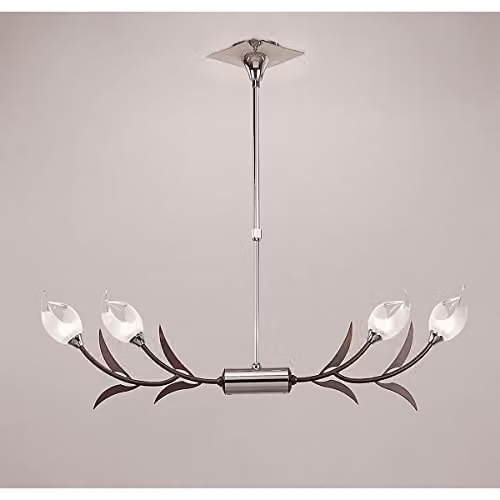 Netlighting Holland Telescopic Linear Pendant Light, 4 x G9, Chrome and Grey Wood – 2