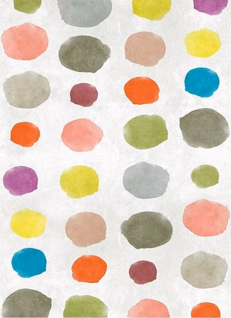 A.S. Création Abstract Dotted Mural Wallpaper in Multicolour and Pink, W: 159 cm, H: 280 cm