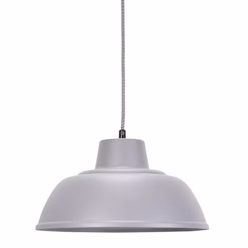 ValueLights Grey Metal Industrial Dome Hanging Pendant Ceiling Light with LED Bulb