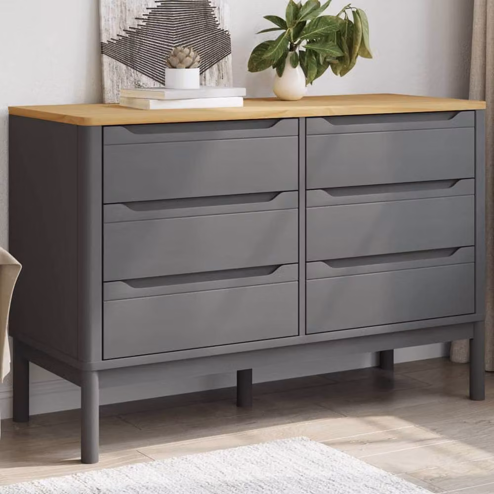 Berkfield Home Floro Chest of Drawers in Grey Solid Pine Wood – 2