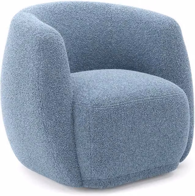Lemon Pavilion Furniture Clay Indoor Tub Chair in Blue Sherpa Fabric, W82 x D79.5 x H72 cm – 1