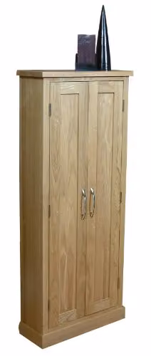 Baumhaus Oak DVD Storage Cupboard in Brown, W: 129.0 cm, D: 49.0 cm, H: 21.0 cm – 1