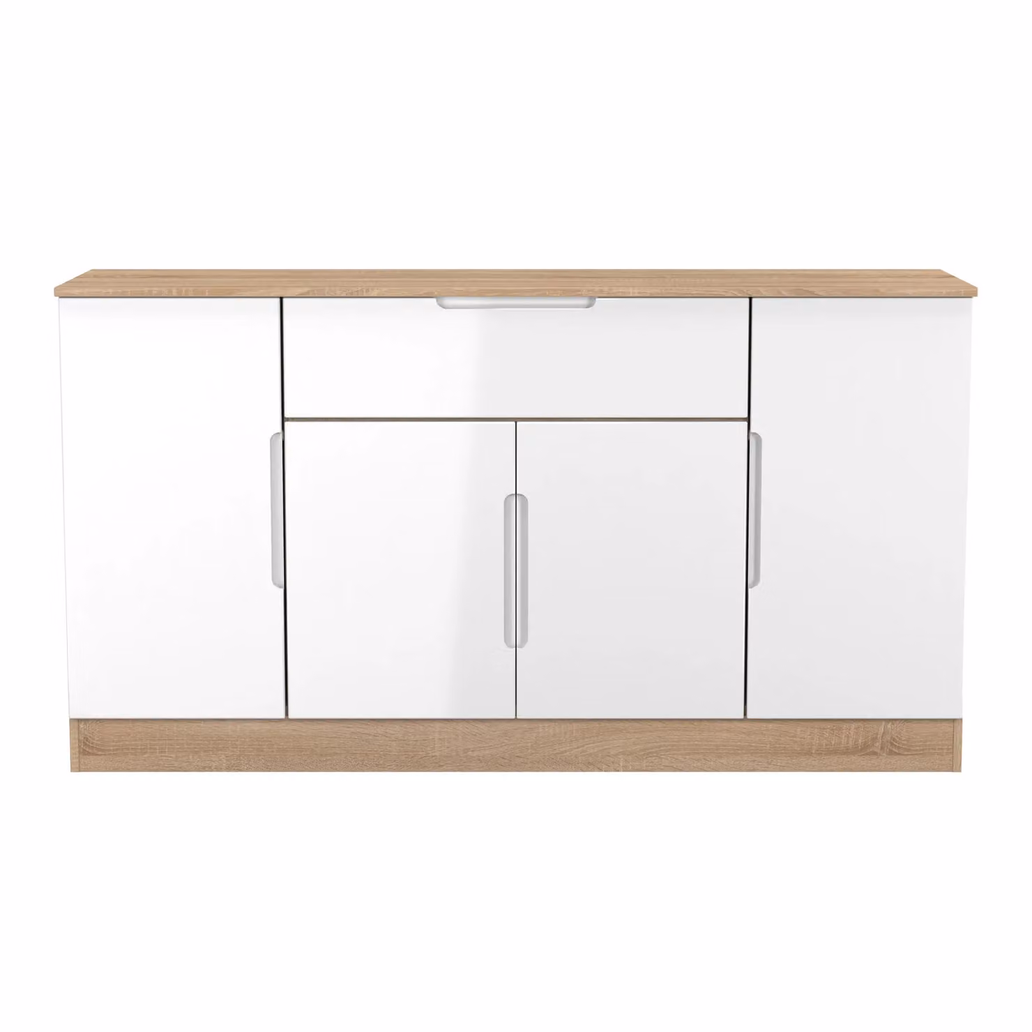 2 U Lucca Ready Assembled 4 Door 1 Drawer Wide Unit in Light Oak – 2