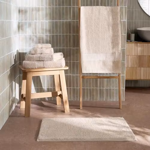 OHS Luxury 100% Cotton Terry Bath Sheet in Beige, W/D/H: 90 x 150 cm – 3