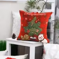 Velosso Christmas Tree Filled Square Cushion, Multicolour, W/D/H: 43 x 43 x 43 cm – 2