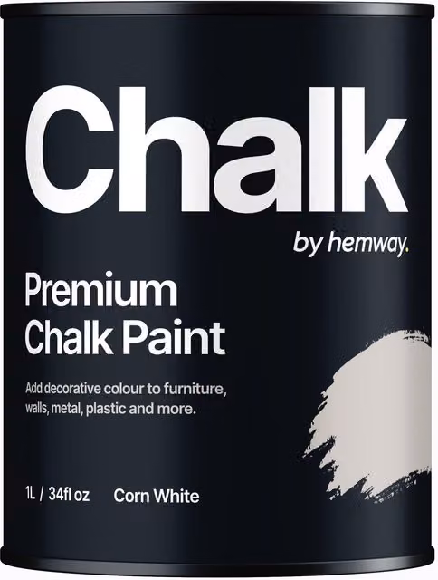 Hemway Opaque Chalk Paint in White, Flat Matt, 1 l