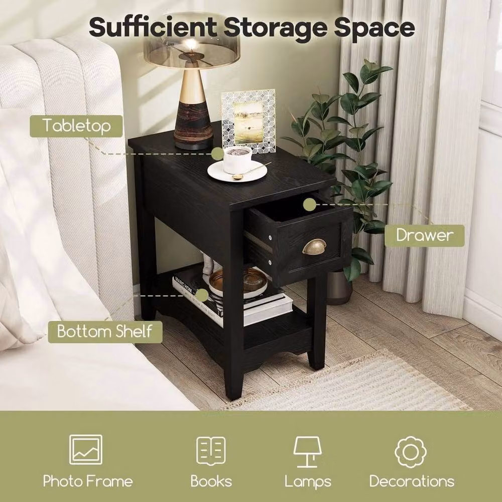 Kelvenix Retro Side End Table in Black – 3