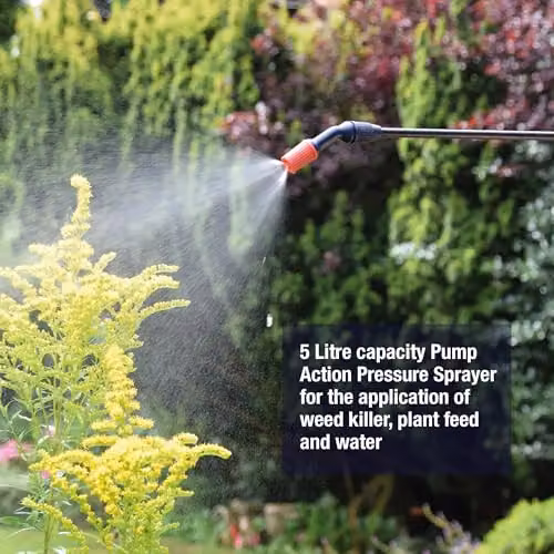 Spear & Jackson 5LPAPS 5 Litre Manual Pump Action Pressure Sprayer in White and Transparent – 2