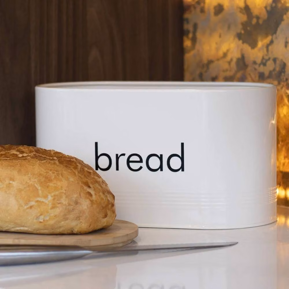VOGREX Bread Bin with Bamboo Cutting Board Lid in Cream – 3
