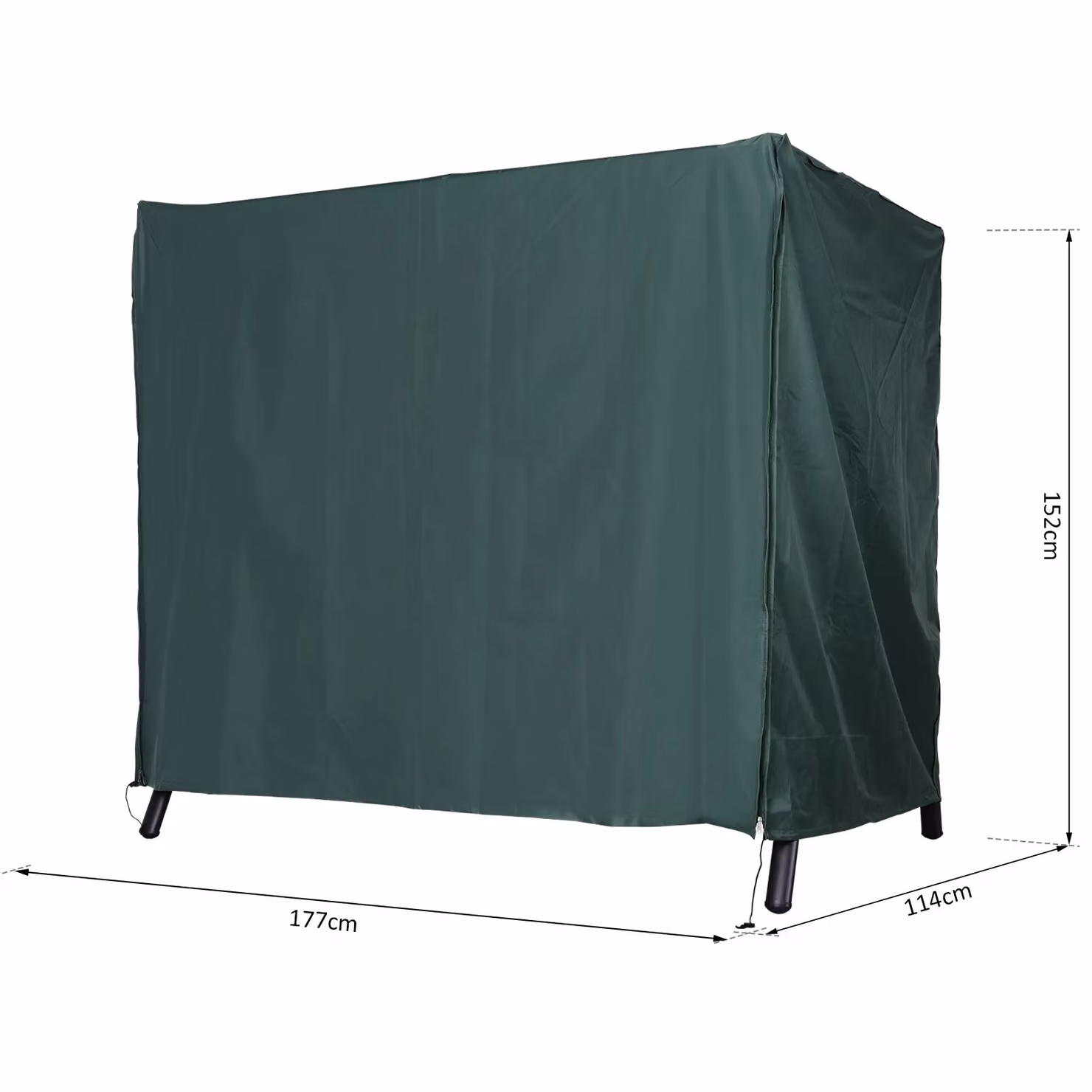 Outsunny Water-Repellent Patio Swing Chair Cover in Green – 3