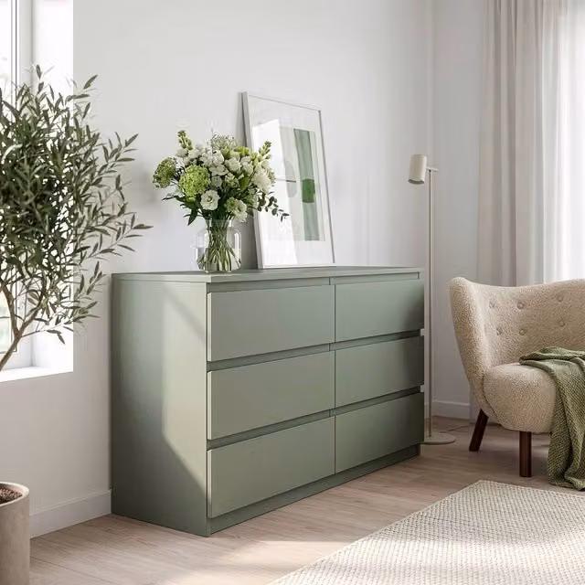 Furniture To Go Edmore 6 Drawer Wide Chest in Green – 1