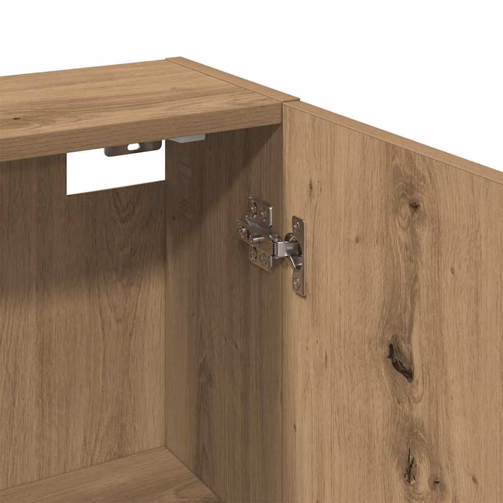 Berkfield Home Artisan Oak Wall-mounted Bathroom Cabinet, Brown, W/D/H: 32 x 20 x 67 cm – 4