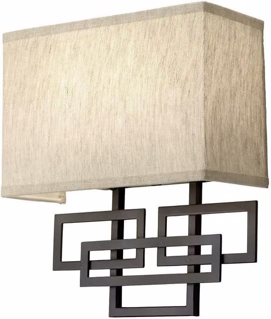 Netlighting Lanza 2 Light Indoor Wall Light in Oil Rubbed Bronze and Brown with E14 Socket
