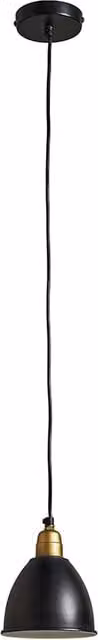 ValueLights Modern Matt Black and Gold Dome Ceiling Pendant Light Fitting