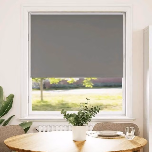 Berkfield Home Grey Blackout Roller Blind, Thermal Insulating Polyester, W: 90 cm, H: 150 cm – 1