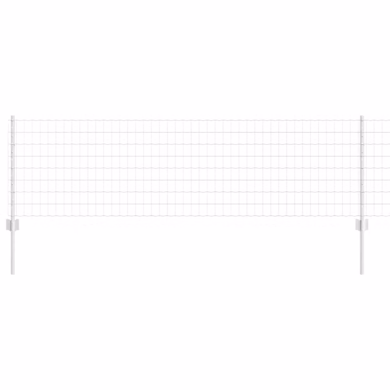 Berkfield Home Euro Fence with 5 U Posts, Galvanised Steel, Silver, 6 x 10 m