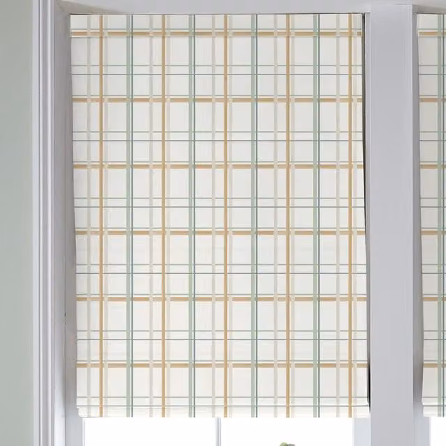 Laura Ashley Burford Check Blackout Made to Measure Roman Blind in Yellow