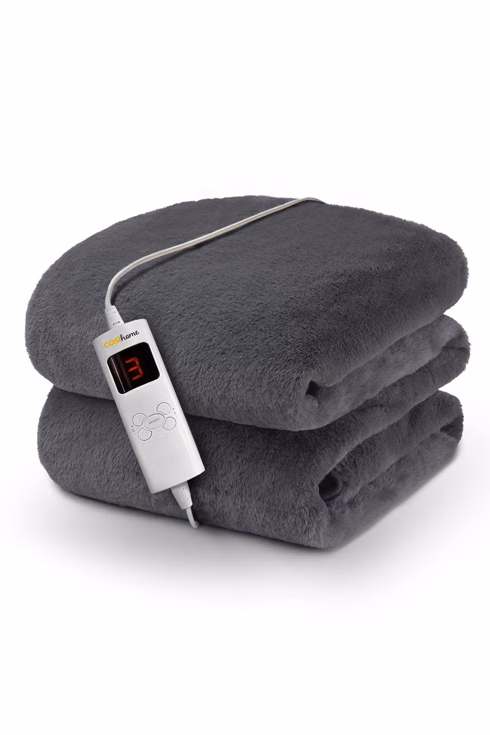 Cosi Home Luxury Faux Fur and Flannel Electric Heated Throw in Grey, 160 x 130 cm – 6