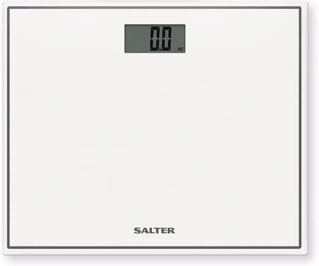 Salter White Electronic Compact Personal Glass Scale with Digital Display