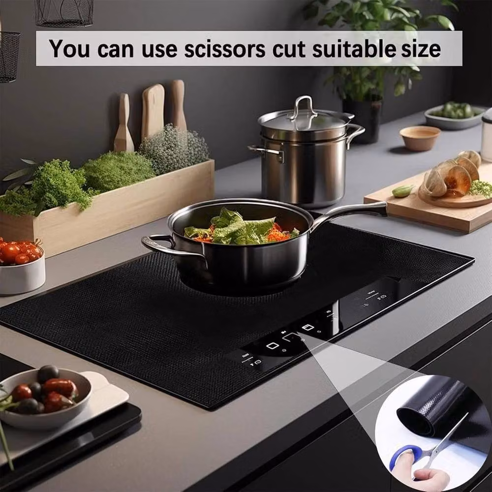 KORVIXA Black Silicone Induction Hob Protector Mat – 4