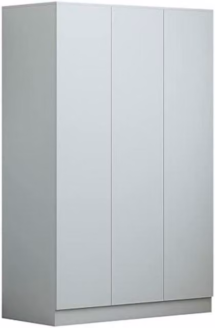 FWStyle Matt Grey 3 Door Wardrobe with Soft Close Push to Open Hinged Doors