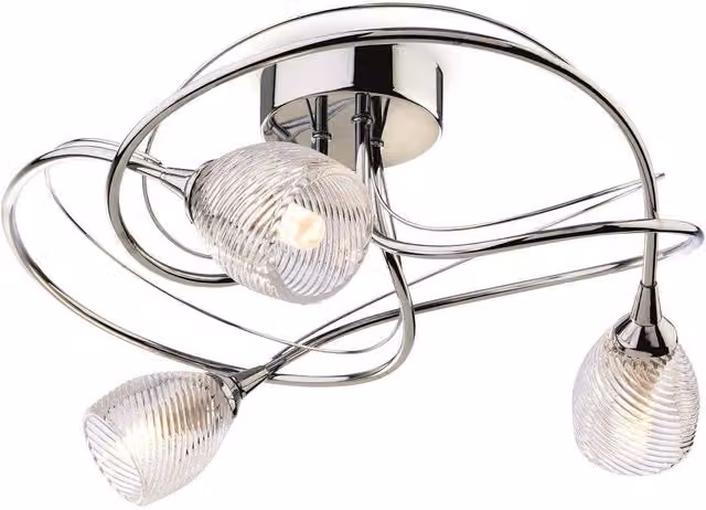 Firstlight Henley 3 Light Flush Ceiling Light in Chrome with Clear Glass and G9 Bulbs