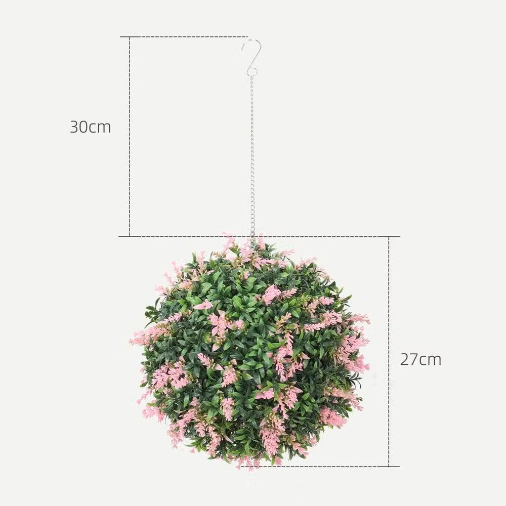 EONLION Set of 2 Pink Artificial Floral Topiary Balls, Round Hanging Plants – 2