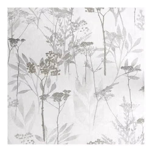 Graham & Brown Grey Modern Botanical Floral Wallpaper Roll