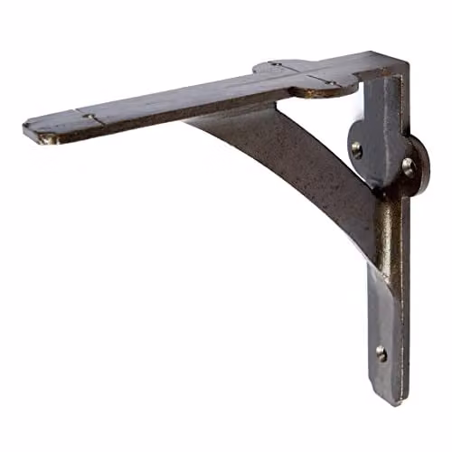 Hammer and Tongs Iron Wall Mounted Shelf Bracket in Grey and Black – 1