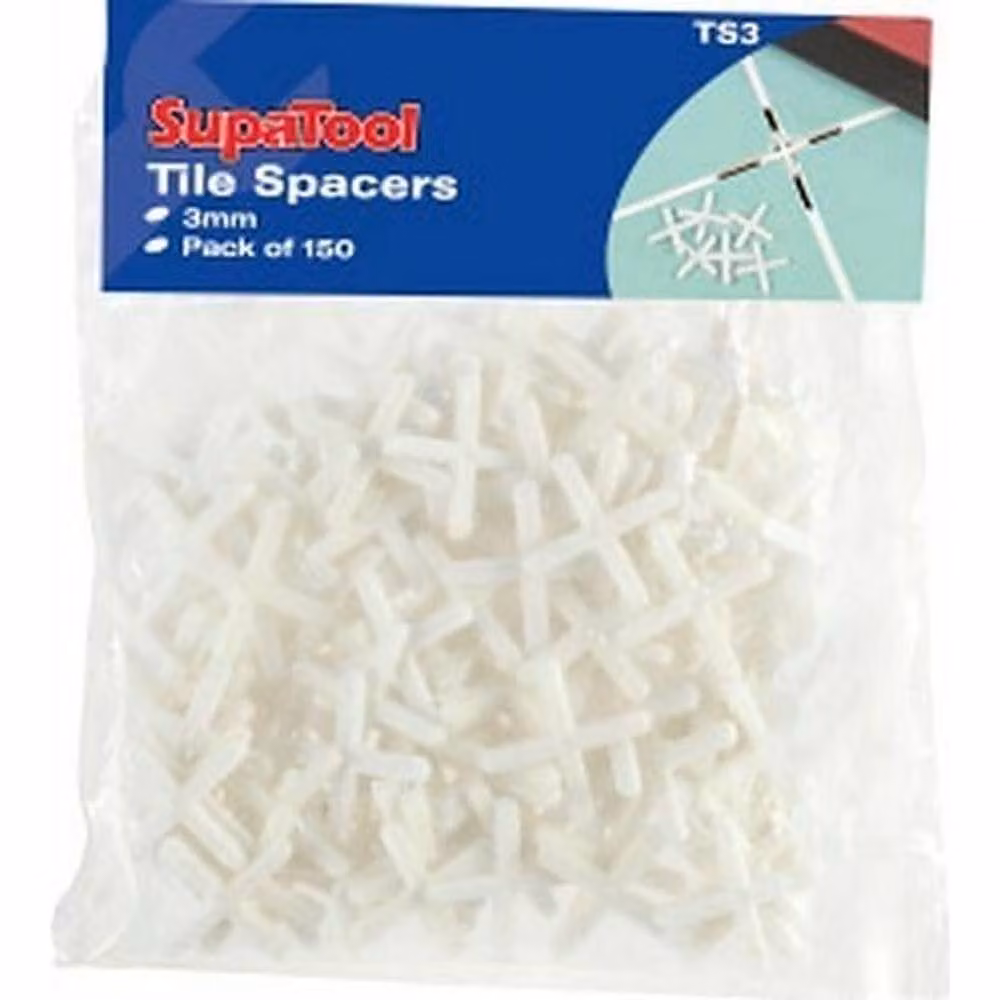 SupaTool White Plastic Tile Spacers 3mm – 2