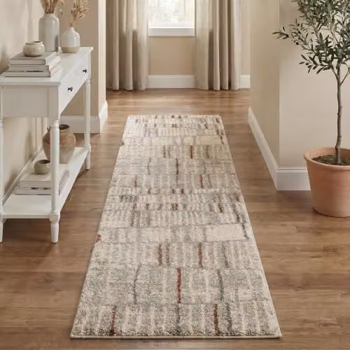 Desire Rugs Hatch Geometric Modern Runner Rug, Sage Green, W: 60 cm, L: 220 cm