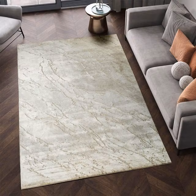 Desire Rugs Novu Modern Abstract Living Room Area Rug in Valley Beige, W: 200 cm, D: 290 cm – 1