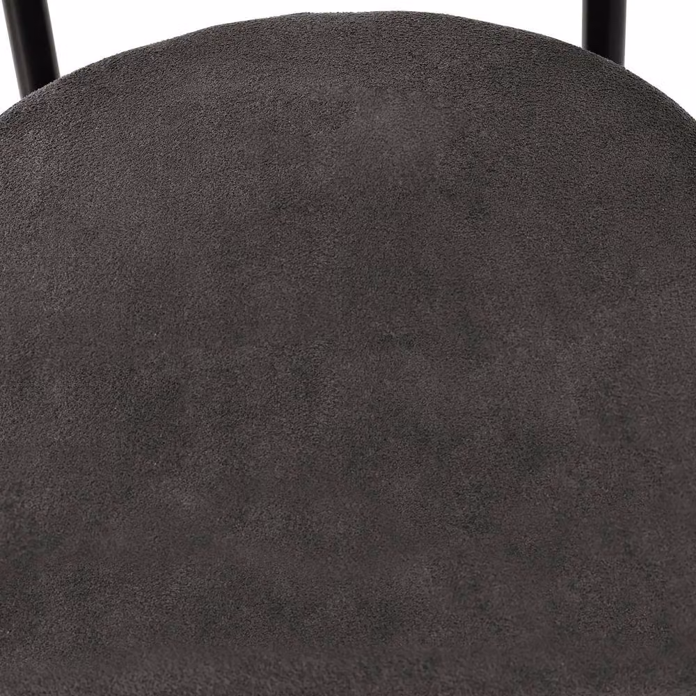Modern Home Touch Set of 6 Grey Faux Suede Armrest Dining Chairs with Metal Legs – 7