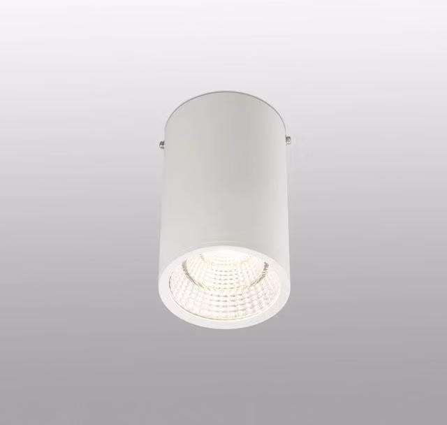 Faro Rel LED Single Round Surface Mounted Downlight, White, Diameter: 10 cm