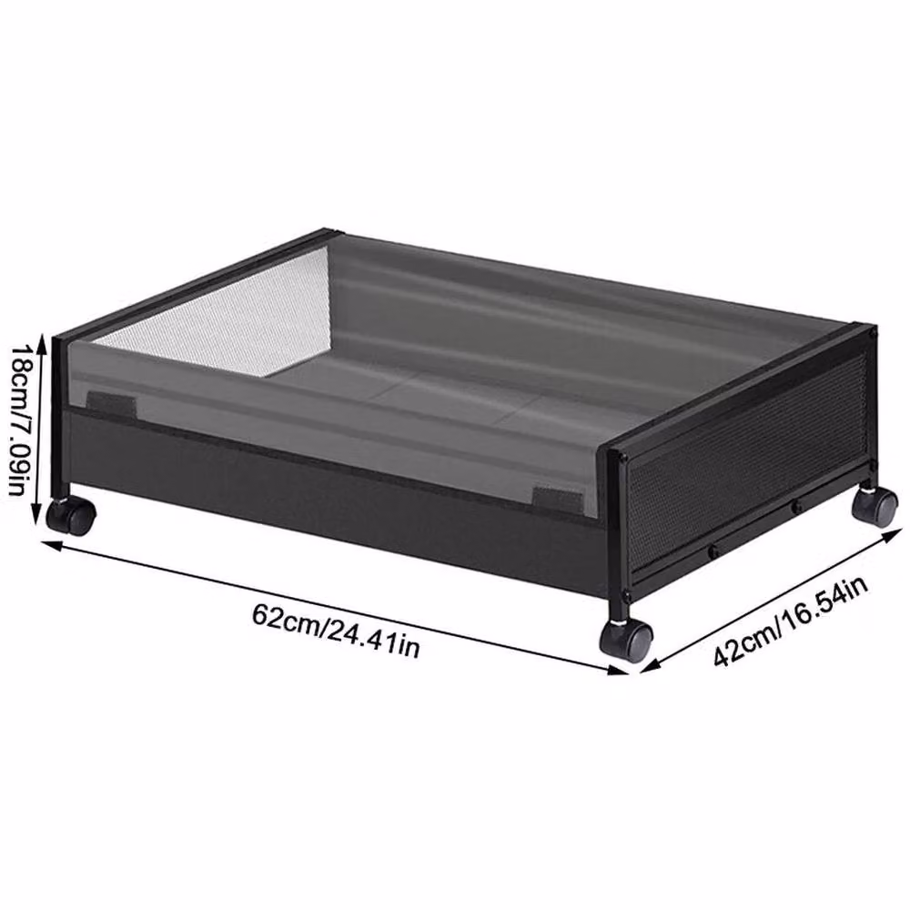 EONLION Underbed Storage Box on Wheels in Black – 2
