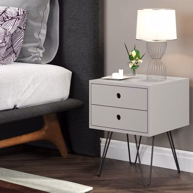 Core Products Telford 2 Drawer Bedside Cabinet in White – 1